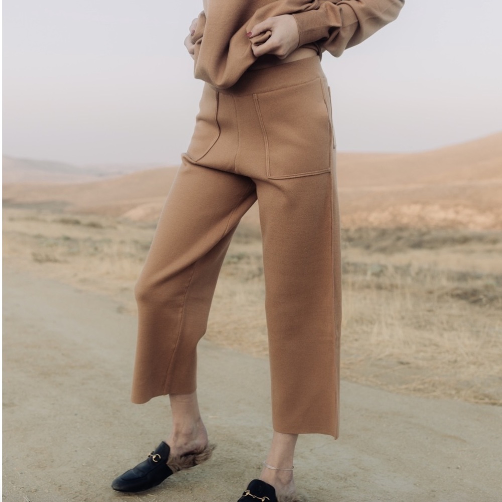 EllandEmm Camel Wide Leg Lounger